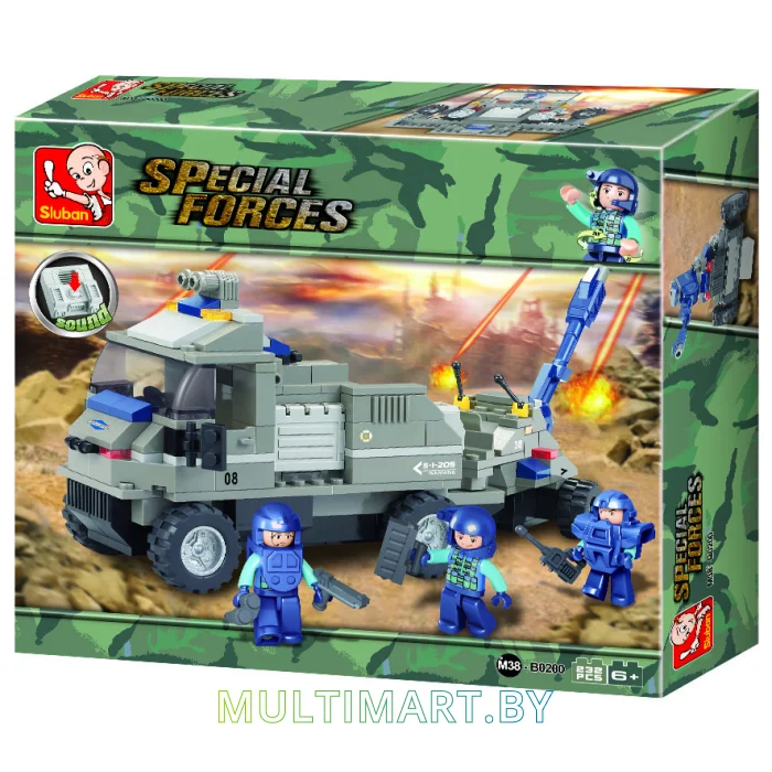 Конструктор Sluban M38-B0200 Армейский тягач (232 детали)